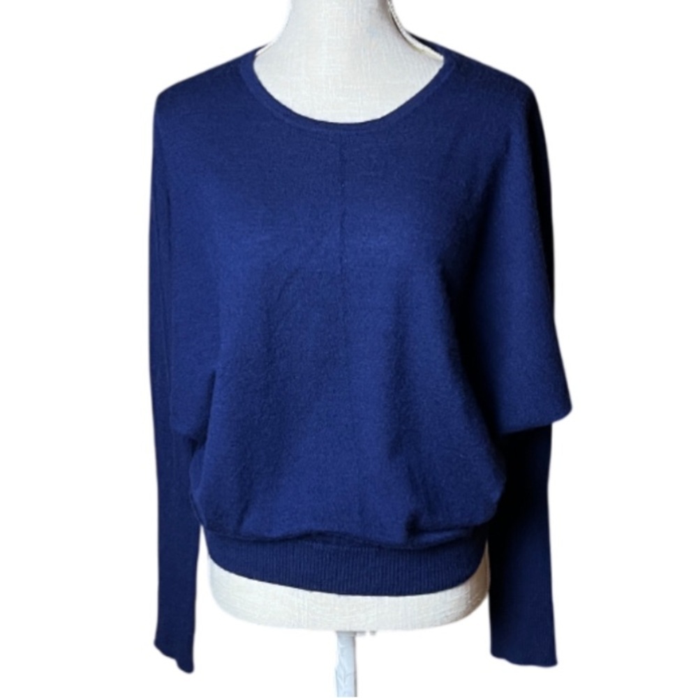 Michael Stars Blue Cashmere Sweater Dolman Sleeves - OS